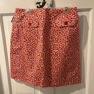 FAIRWAY & GREENE Women's Skort Red Floral Pockets Golf Tennis Size 2